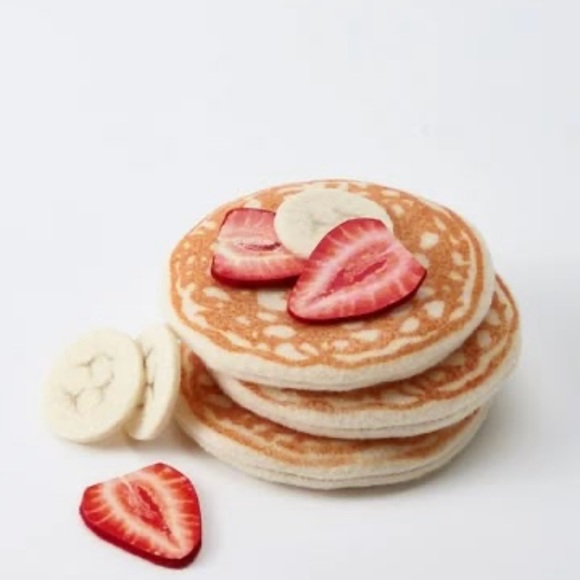 Milton & Goose Discontinued Fluffy Felt Faux Pancakes Bananas & Strawberries - Picture 1 of 7